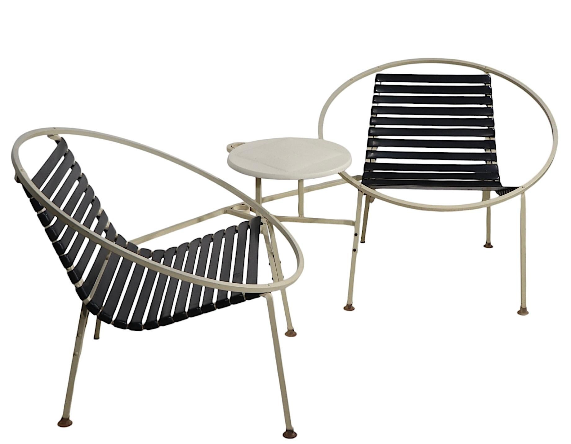 Tête-à-tête de jardin de piscine Mid Century Patio Att. to Woodard c. 1950/70's en vente 3