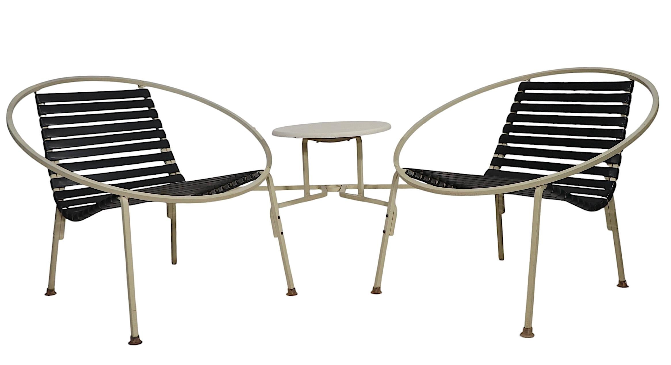 Tête-à-tête de jardin de piscine Mid Century Patio Att. to Woodard c. 1950/70's en vente 6