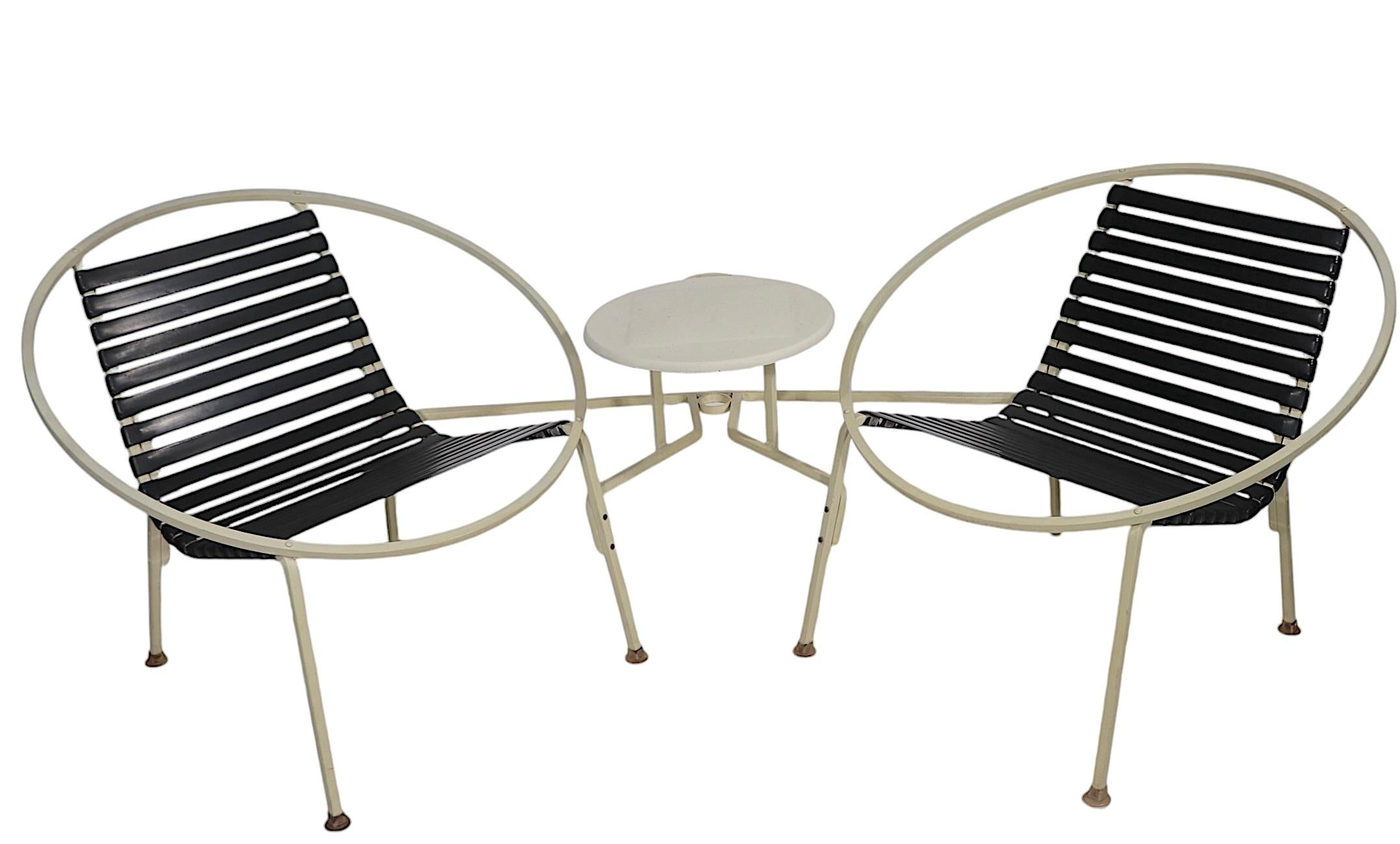 Tête-à-tête de jardin de piscine Mid Century Patio Att. to Woodard c. 1950/70's en vente 7