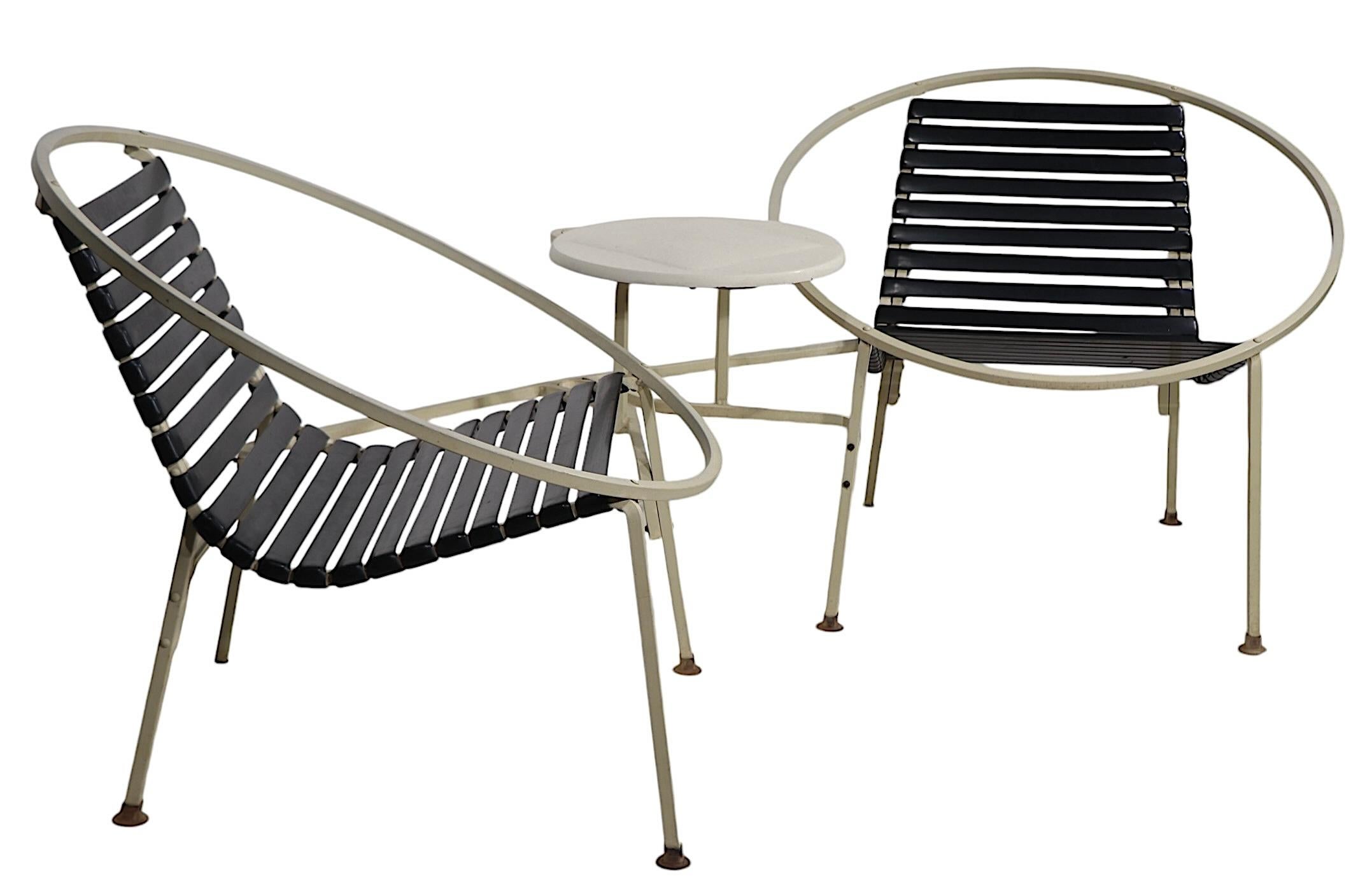 Tête-à-tête de jardin de piscine Mid Century Patio Att. to Woodard c. 1950/70's en vente 2