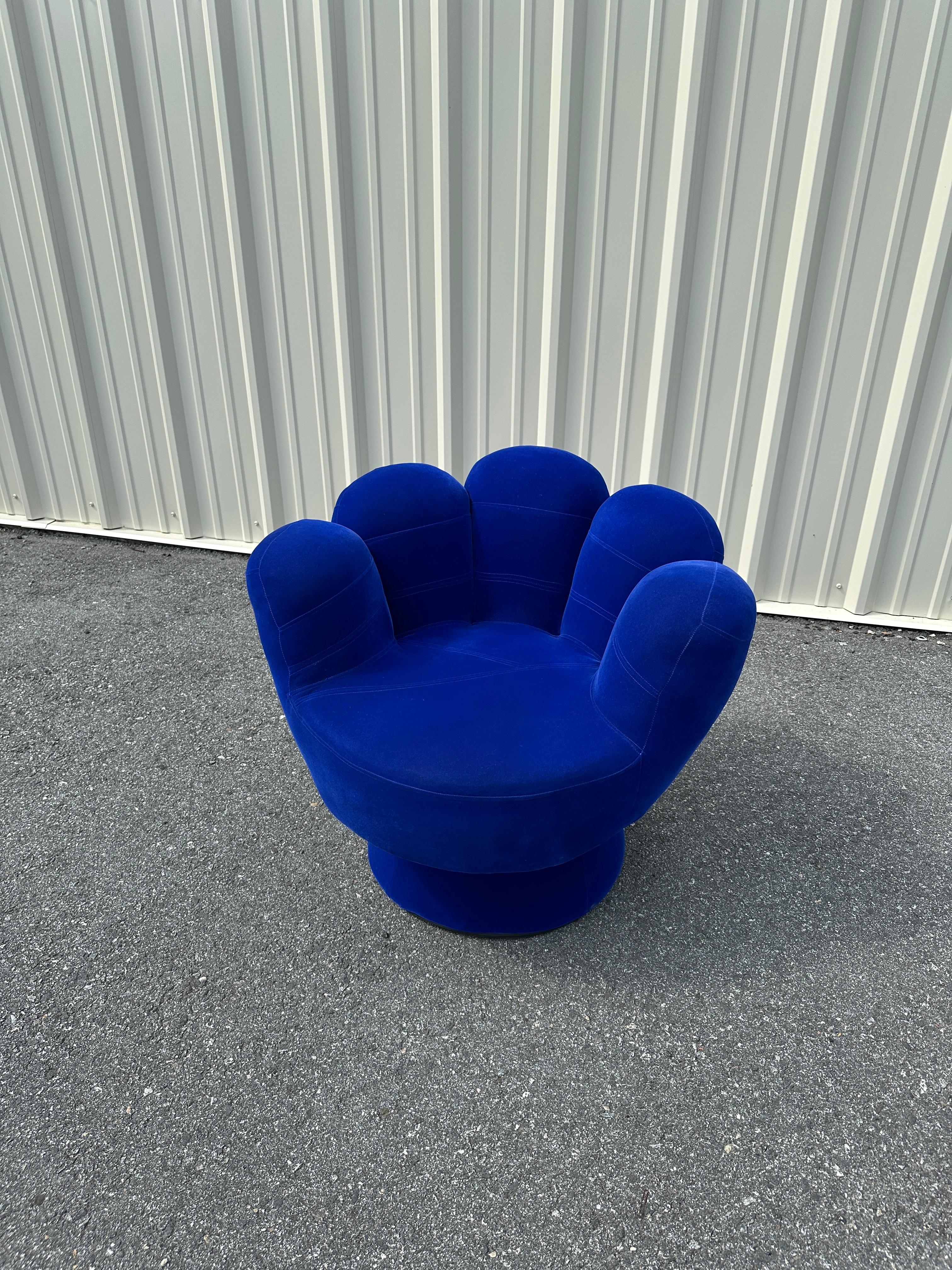 Sedia a mano blu Pop Art di metà secolo In condizioni buone in vendita a Tempe, AZ