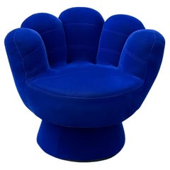Mid Century Pop Art Blue Hand Chair
