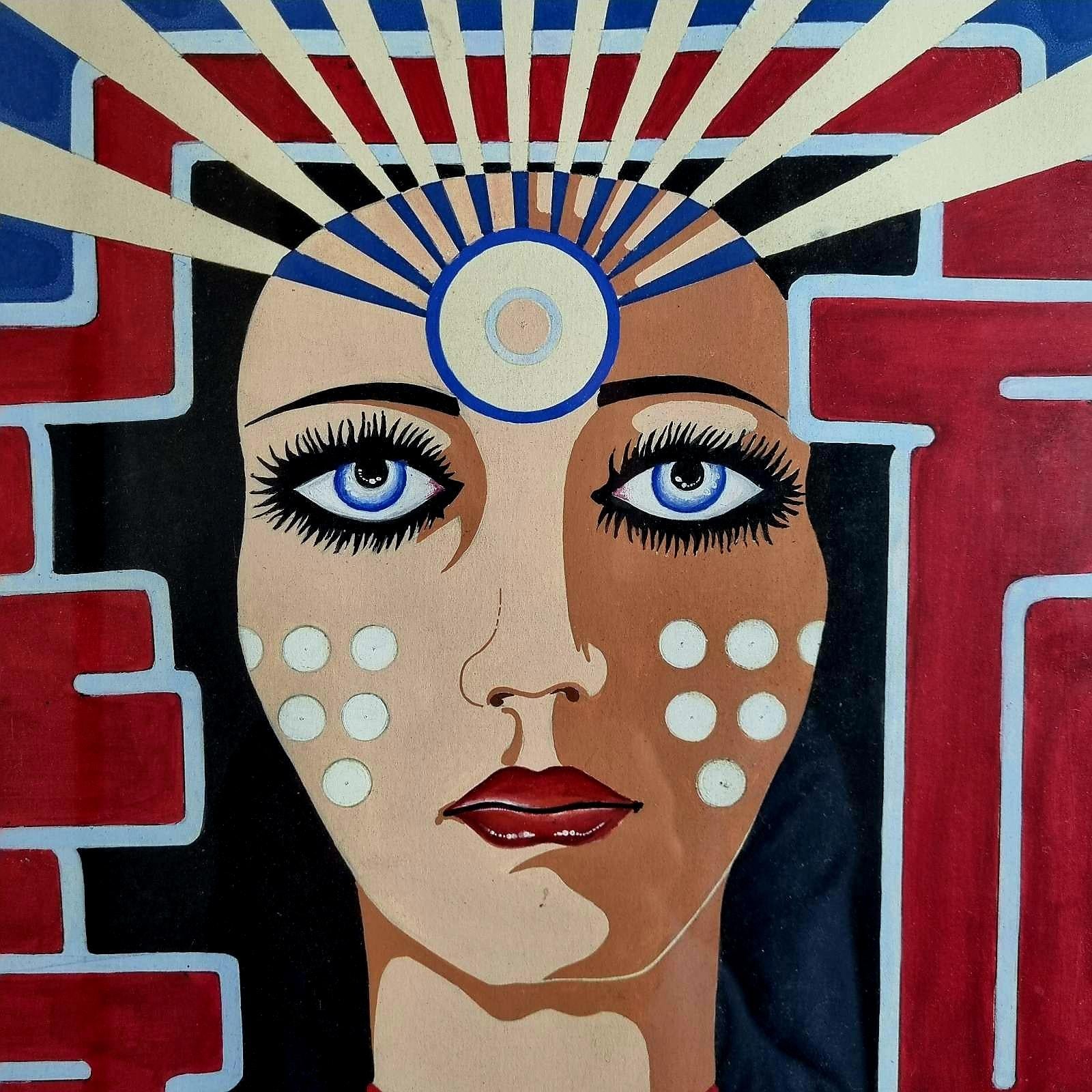 Gerahmtes italienisches Pop-Art-Gemälde aus dem Jahr 1976 von  Maler namens Franca.
In sehr gutem Originalzustand. 
Unterschrieben.