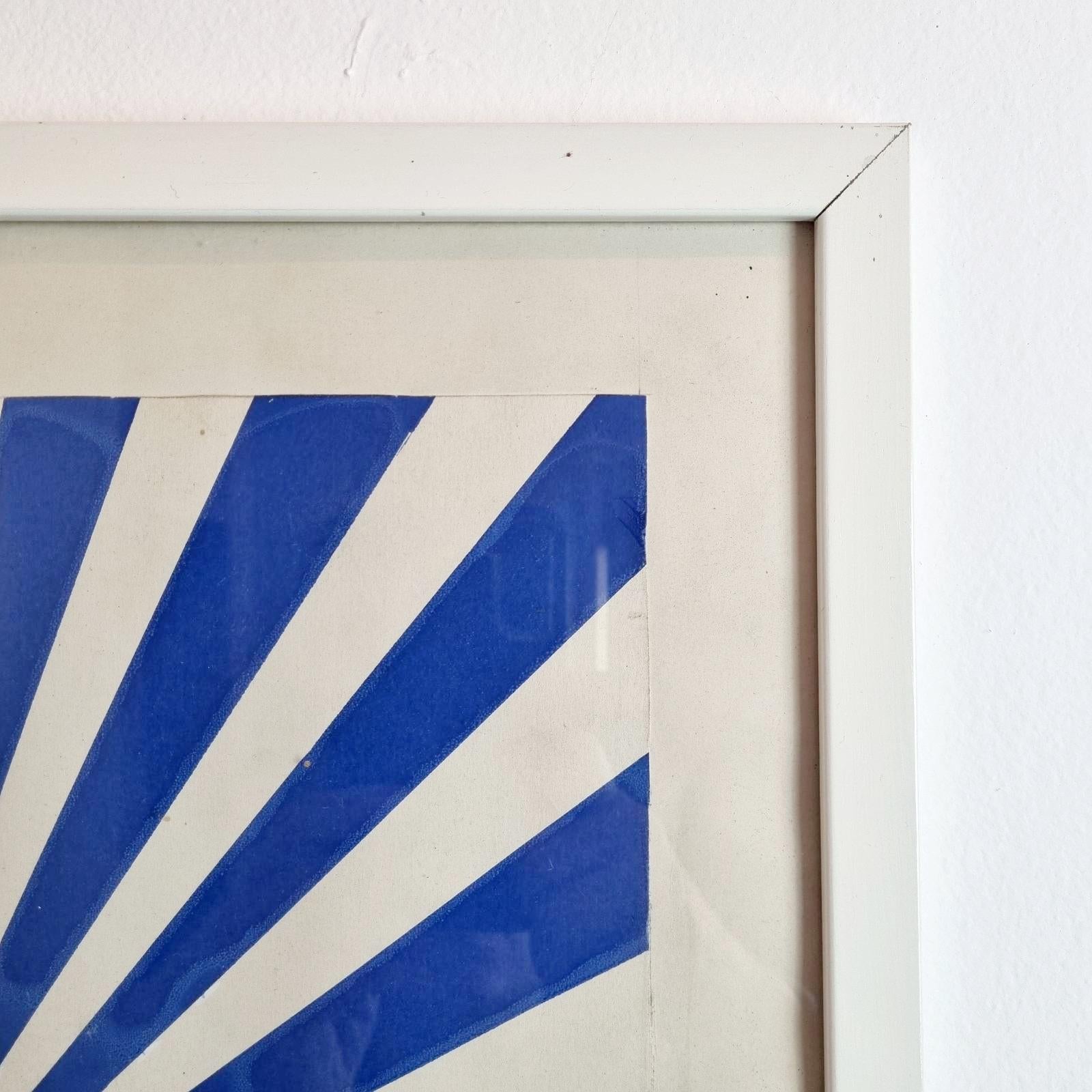 Mid Century Pop Art Gemälde, Acryl auf Papier, Italien 70er Jahre im Angebot 1