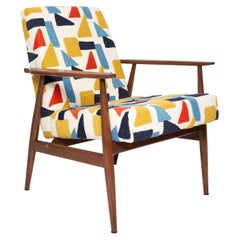 Mid-Century Pop Art White Boucle Dante Armchair, H. Lis, , Poland, 1960s