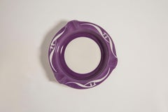 Mid Century Porcelain Ceramic Purple Violet Ashtray, Europe, 1970s