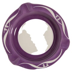 Mid Century Porcelain Ceramic Purple Violet Ashtray, Europe, 1970s