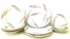 Mid-Century Porcelain Dinnerware "Spring Willow" S/17 By, Kent China-Japan