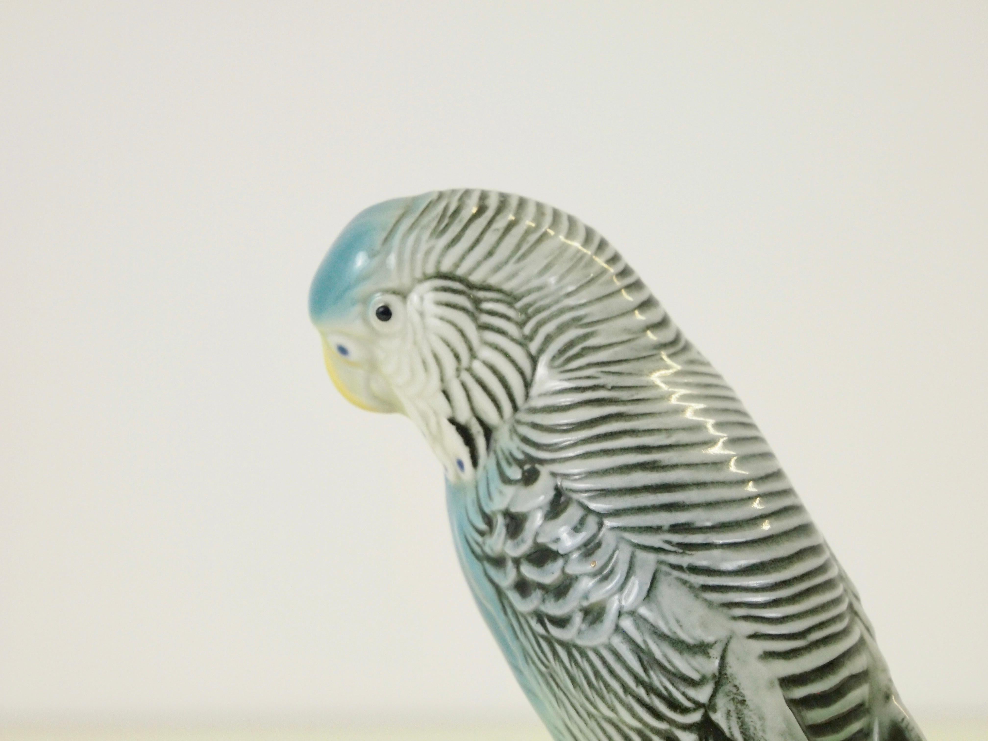 Midcentury Porcelain Figurine Depicting a Parrot by Porzellanfabrik Karl Ens For Sale 8