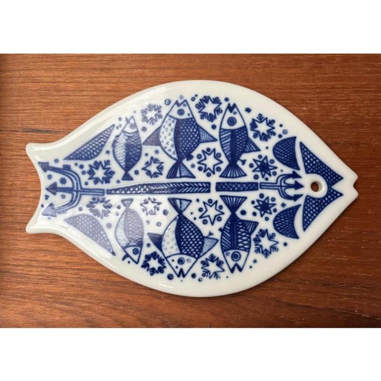 Assiette murale en porcelaine du milieu du siècle dernier de Porsgrund, Norvège, années 1960 en vente 4