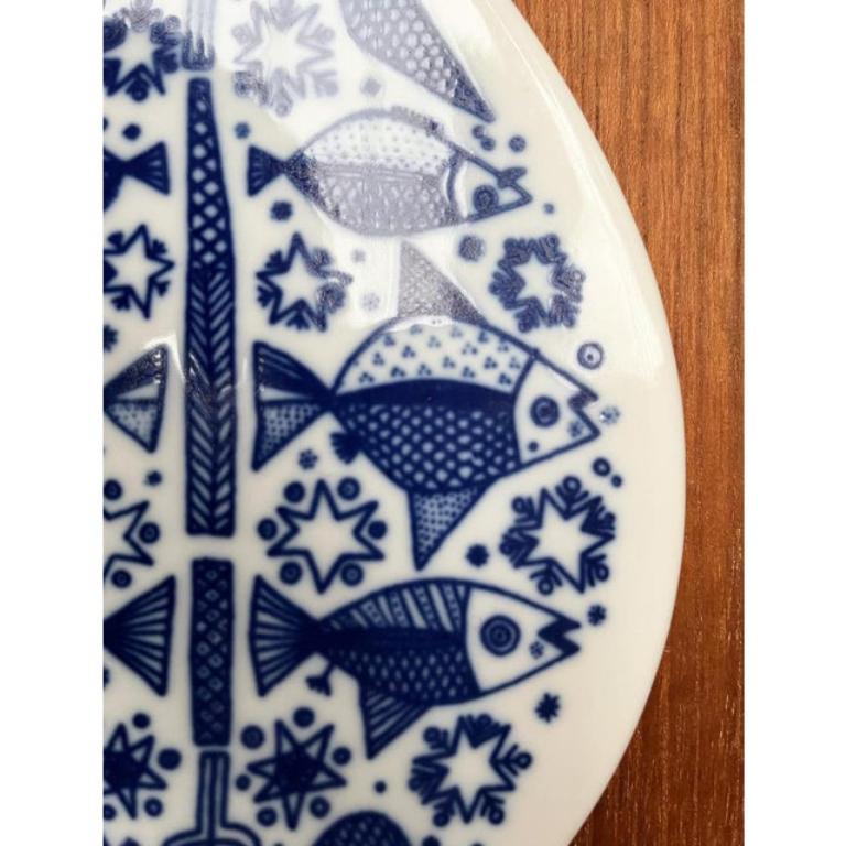 Mid-Century Modern Assiette murale en porcelaine du milieu du siècle dernier de Porsgrund, Norvège, années 1960 en vente