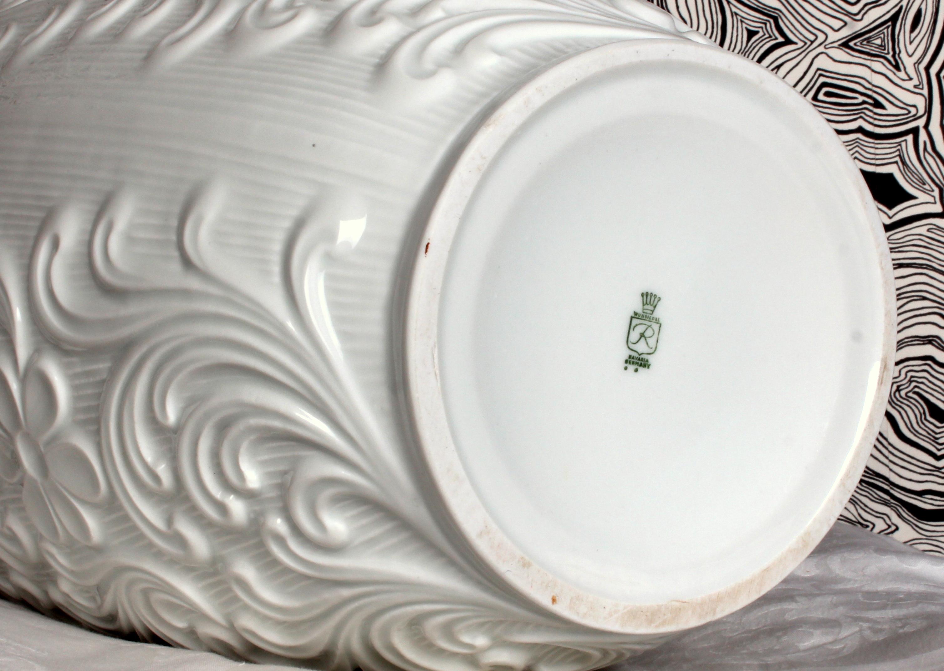 Midcentury Porcelain Floral / Paisley Floor Vase Retsch & Co Wunsiedel Bavaria 2