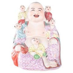 Sculpture de Budai en porcelaine du milieu du siècle dernier