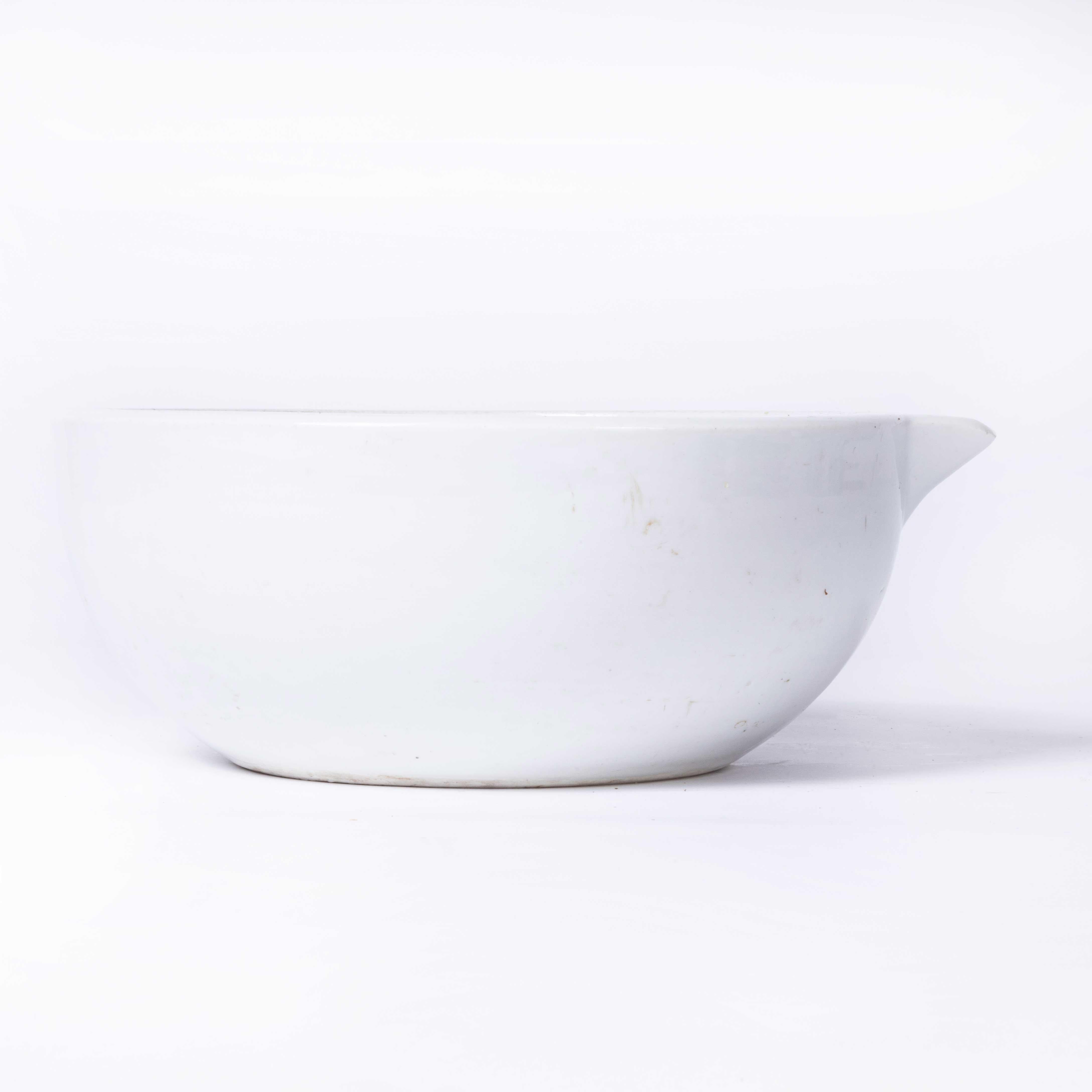 Mid Century Porcelain Shallow Crucible Laboratory Bowl For Sale 1