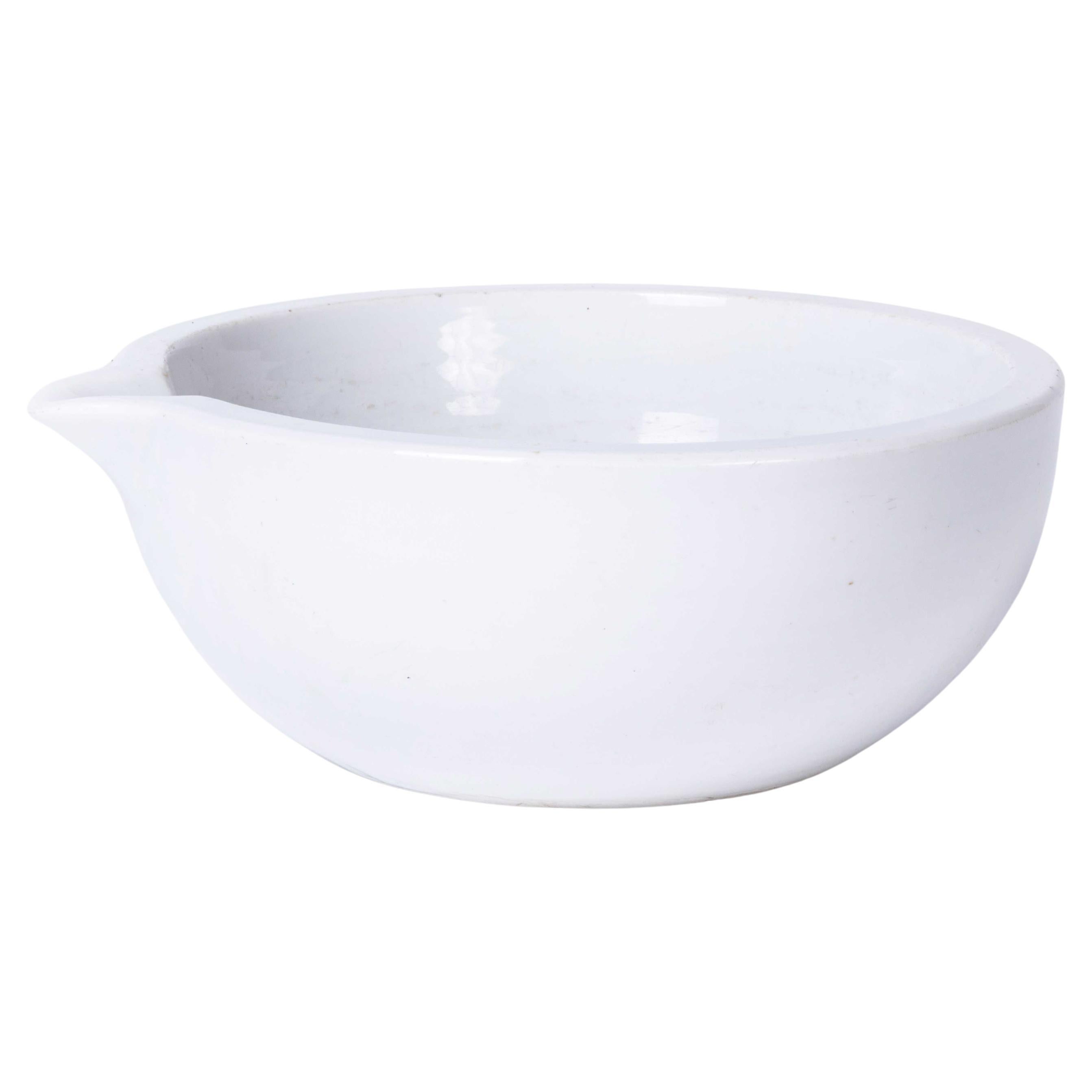 Mid Century Porcelain Shallow Crucible Laboratory Bowl