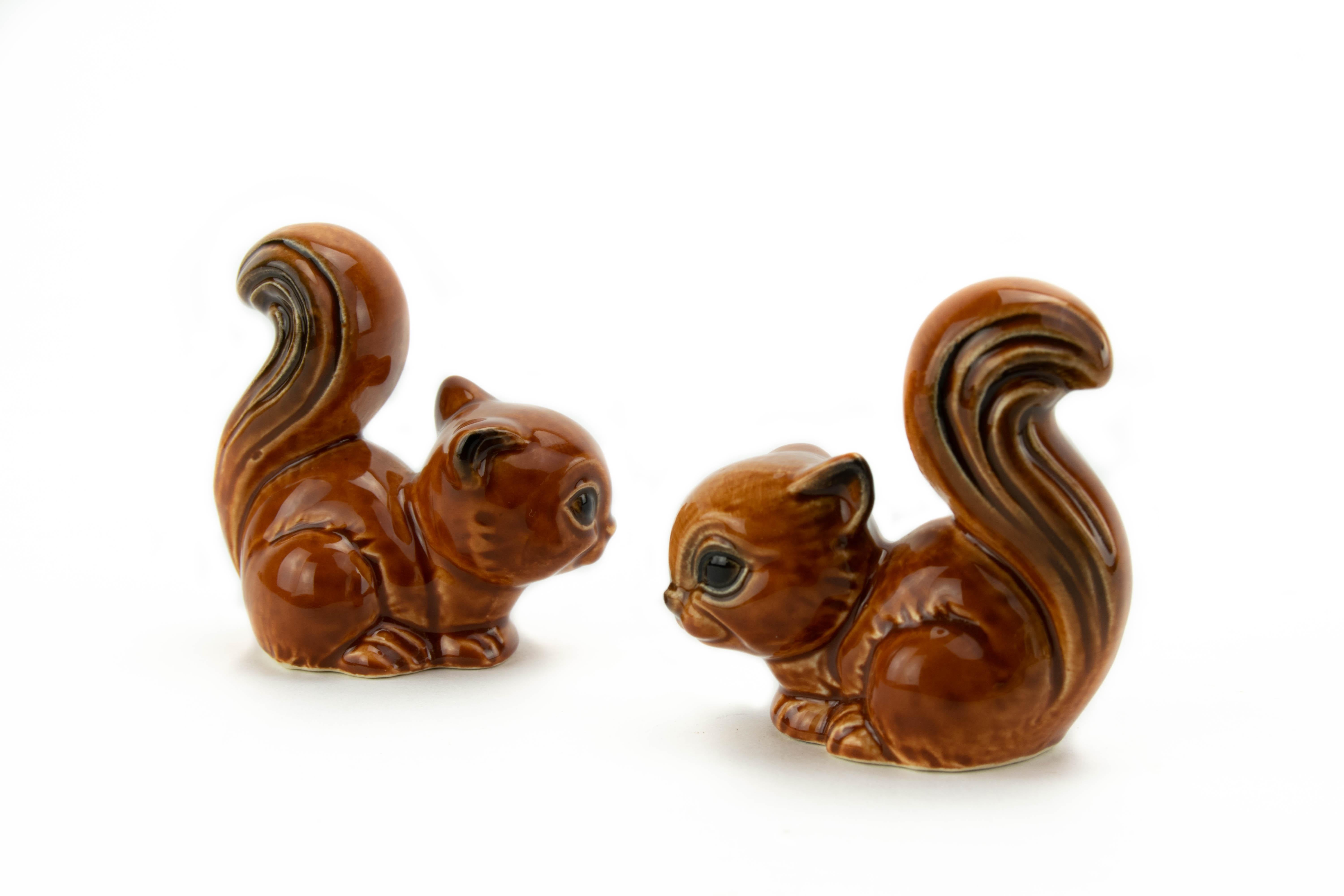 Midcentury Porcelain Squirrels Figures from Goebel, Germany, 1970 In Excellent Condition In Escalona, Toledo