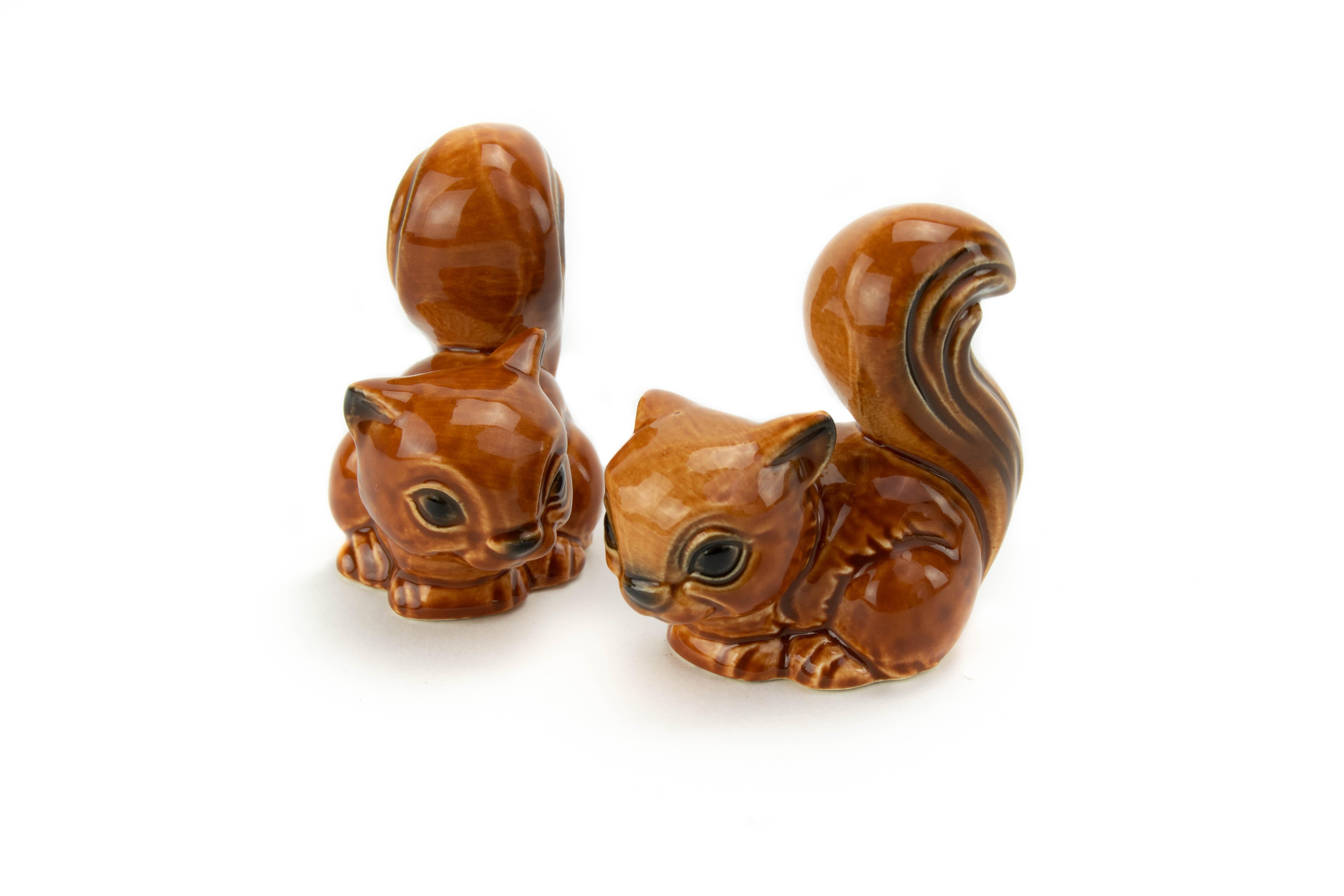 Midcentury Porcelain Squirrels Figures from Goebel, Germany, 1970 1