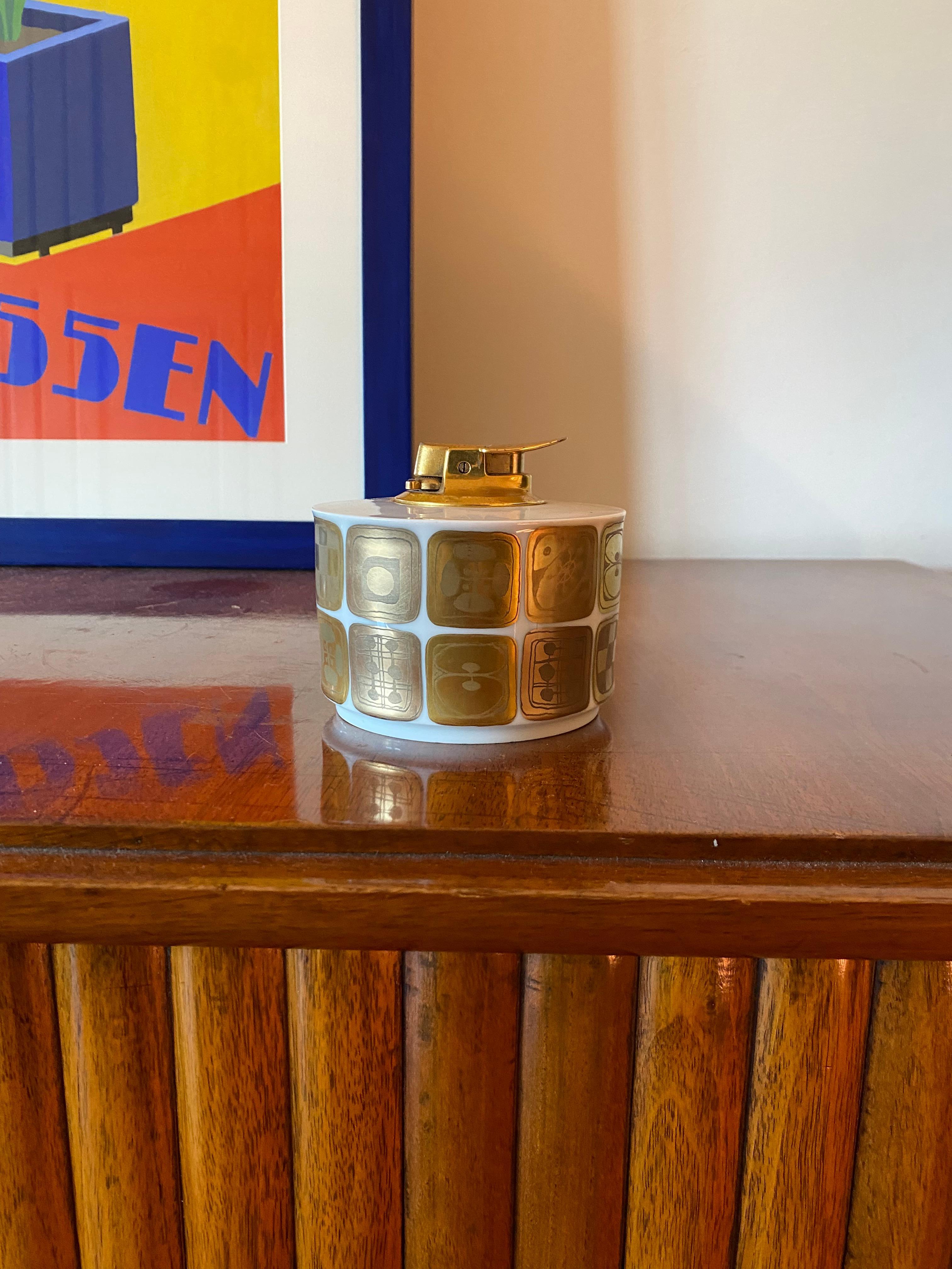 Mid-century porcelain table lighter, Bjorn Wiinblad for Rosenthal, 1970s For Sale 9
