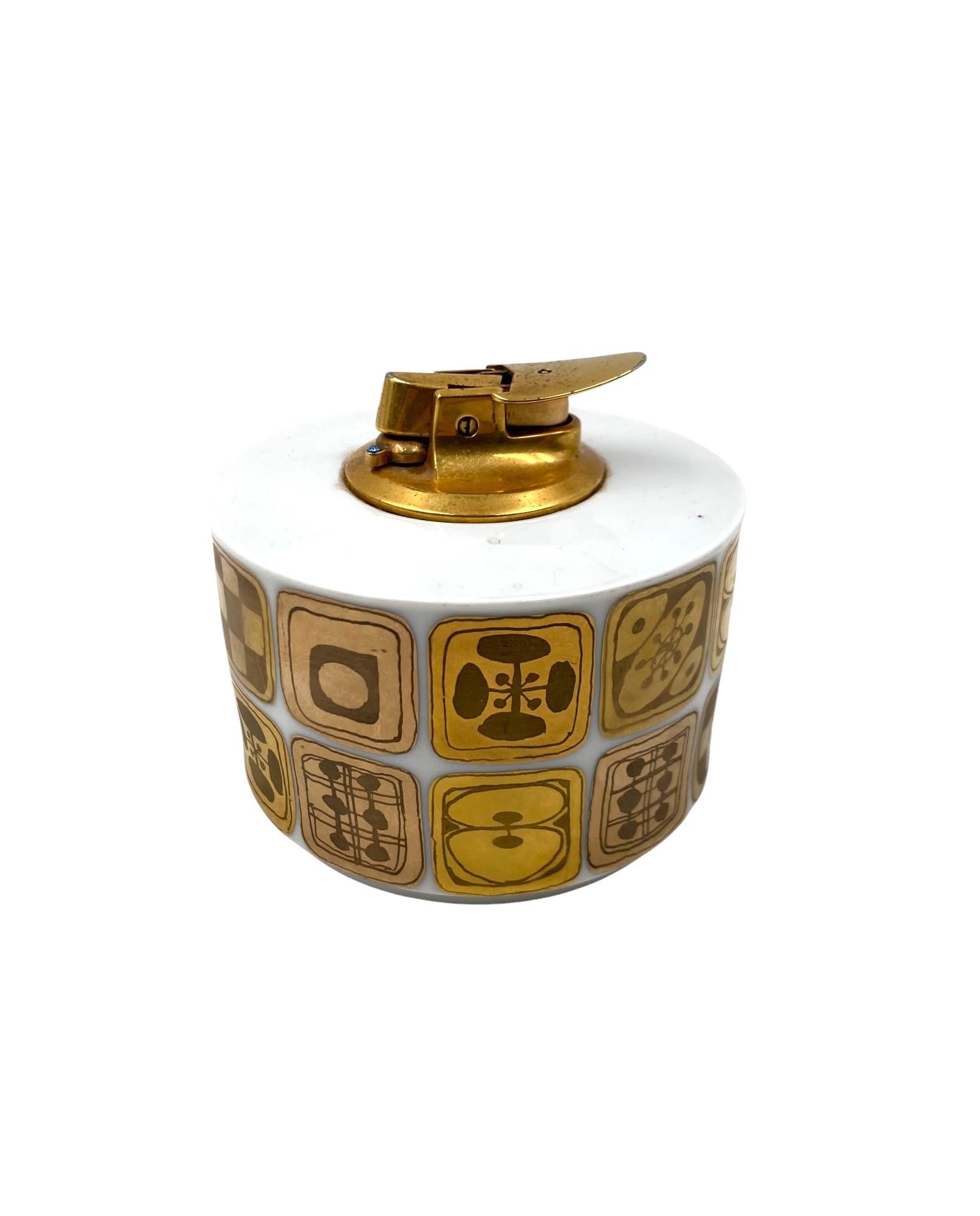 Mid-century porcelain table lighter, Bjorn Wiinblad for Rosenthal, 1970s In Excellent Condition For Sale In Firenze, IT