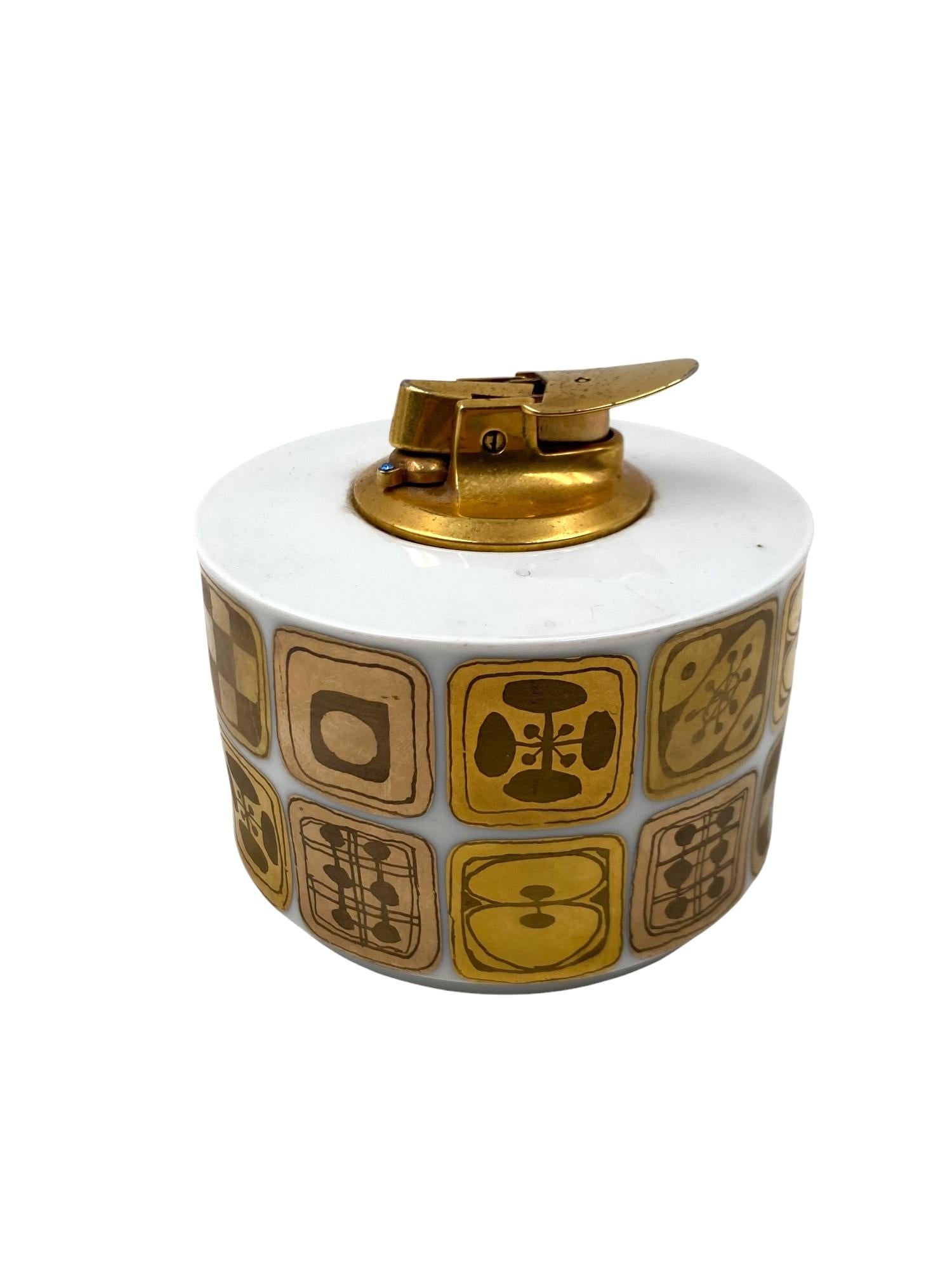 Late 20th Century Mid-century porcelain table lighter, Bjorn Wiinblad for Rosenthal, 1970s For Sale