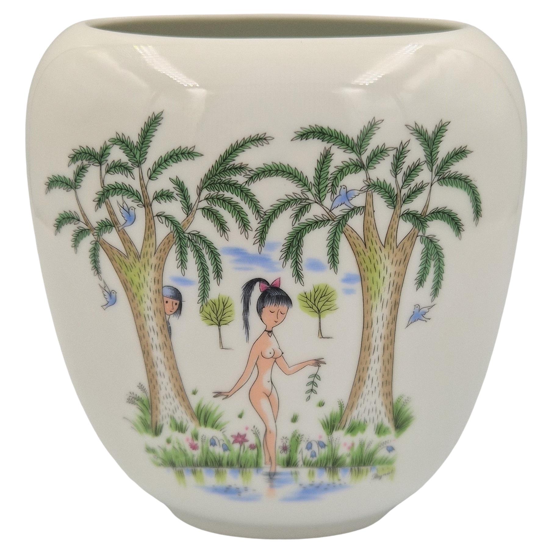 MId Century porcelain vase by Raymon Peynet for Rosenthal. 1950 - 1959 For Sale