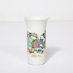 Jarrón de porcelana de mediados de siglo con baño de oro de 24 quilates, diseñado por Bjorn Wiinblad para Rosenthal