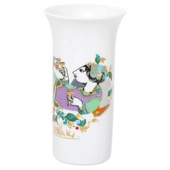 Jarrón de porcelana de mediados de siglo con baño de oro de 24 quilates, diseñado por Bjorn Wiinblad para Rosenthal