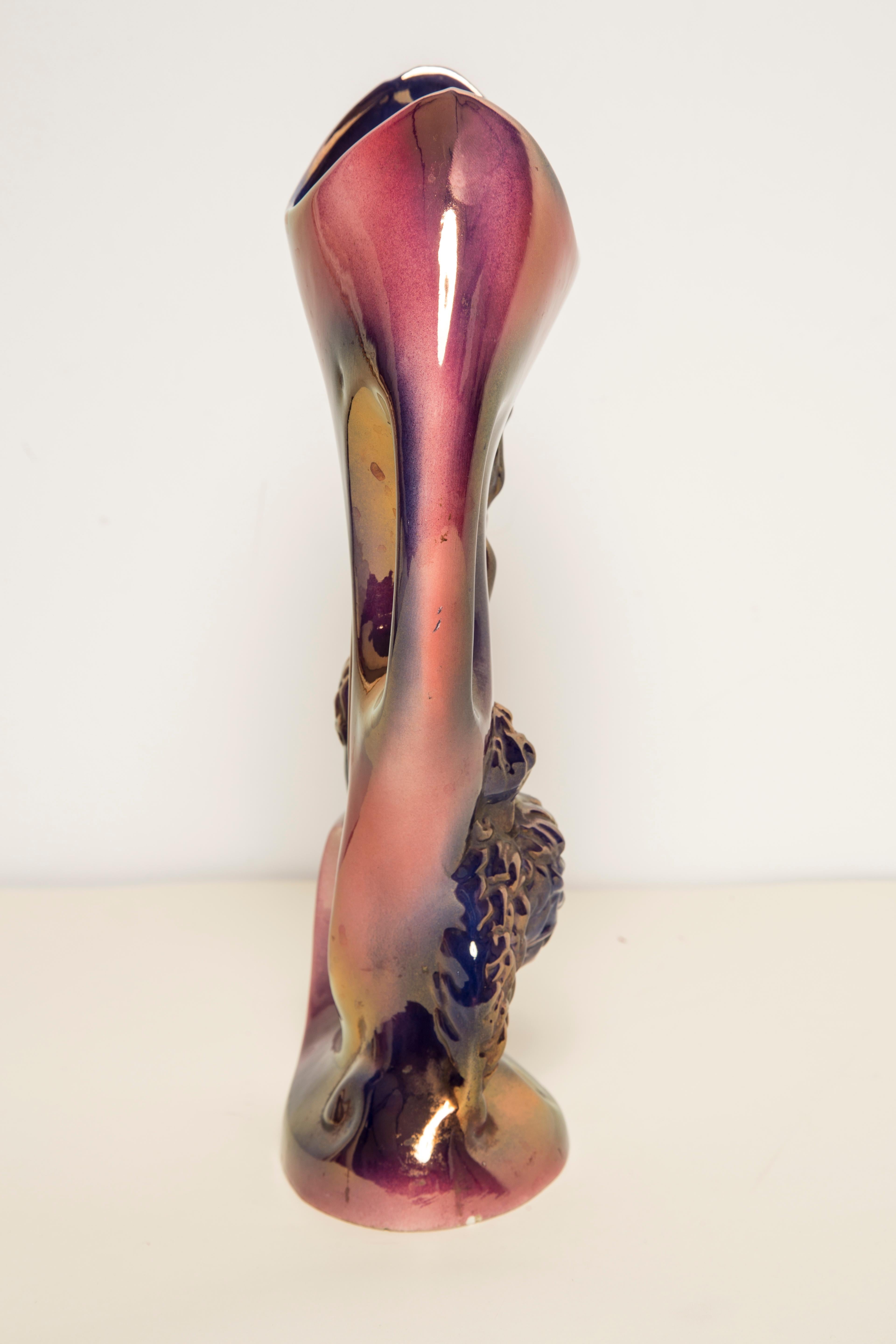 Vase en porcelaine du milieu du siècle avec chien caniche, peint à la main, Europe, années 1960 en vente 6