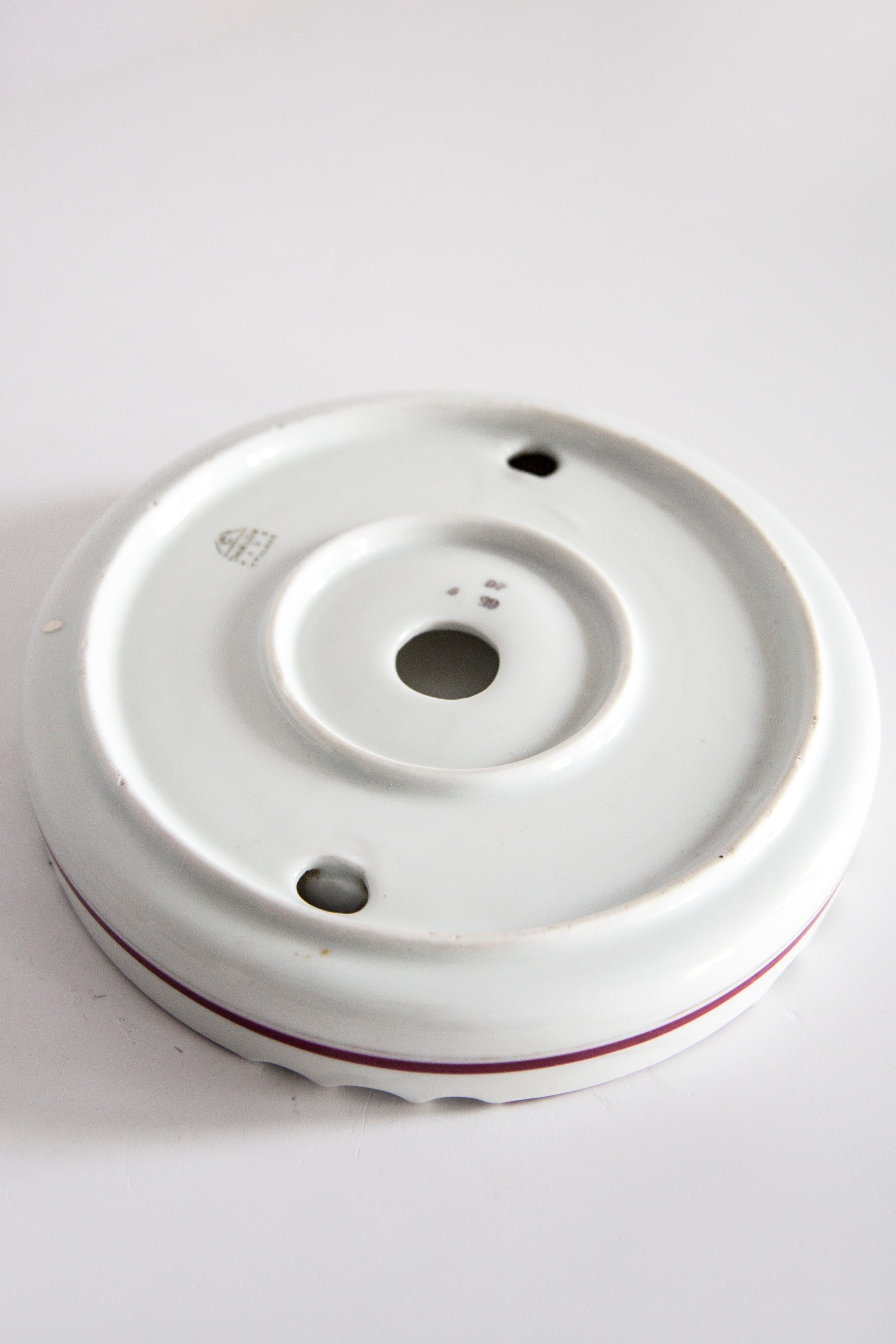 Mid Century Porcelain White and Pink Ashtray, Europe, 1960s 1