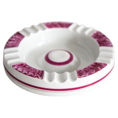 Mid Century Porcelain White and Pink Ashtray, Europe, 1960s