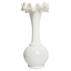 Vintage Midcentury Porcelain White Mini Vase with a Frill, Europe, 1960s