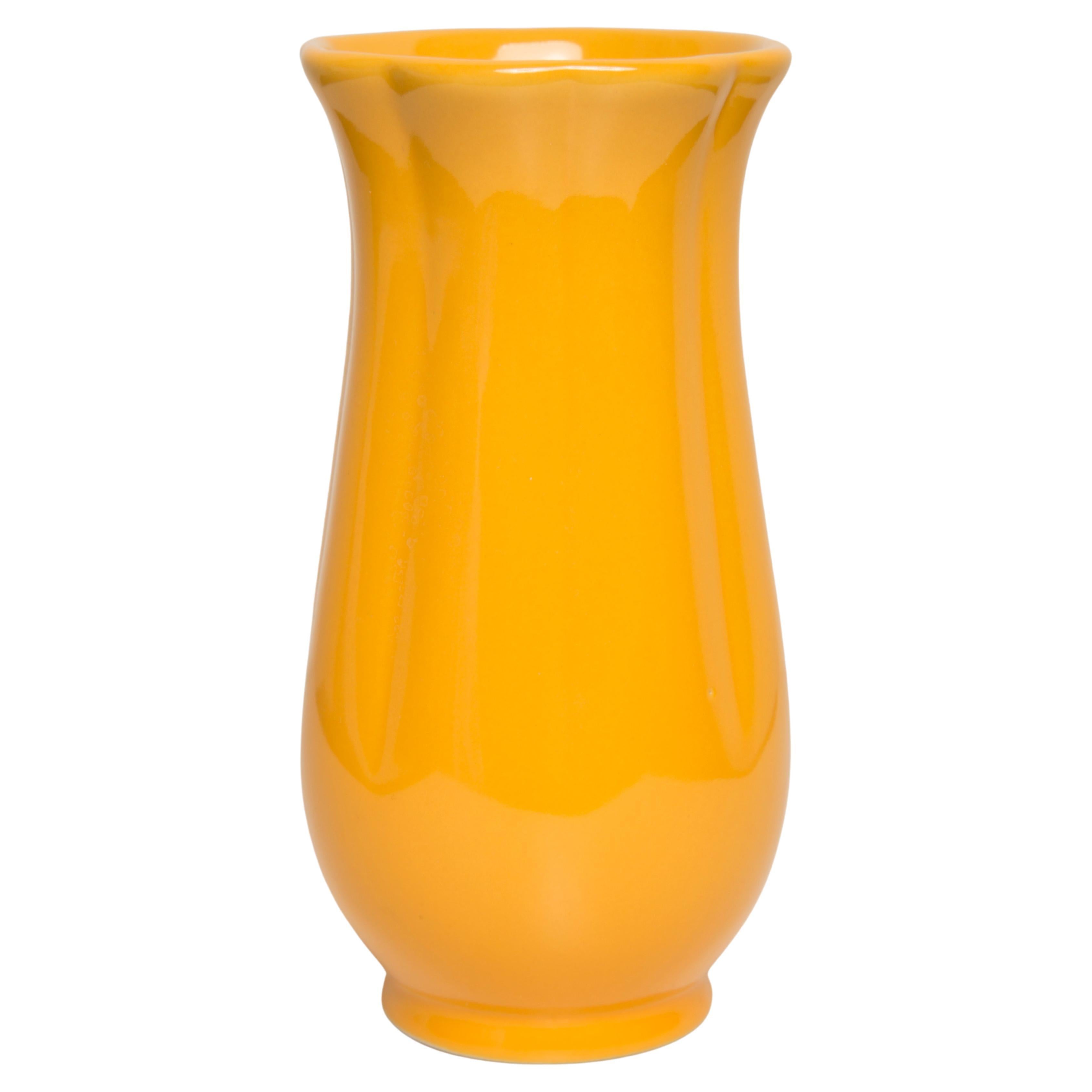 Midcentury Porcelain Yellow Mini Vase, Europe, 1960s For Sale
