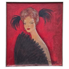 Mid-Century Portrait of a Lady with a Fan, 1958