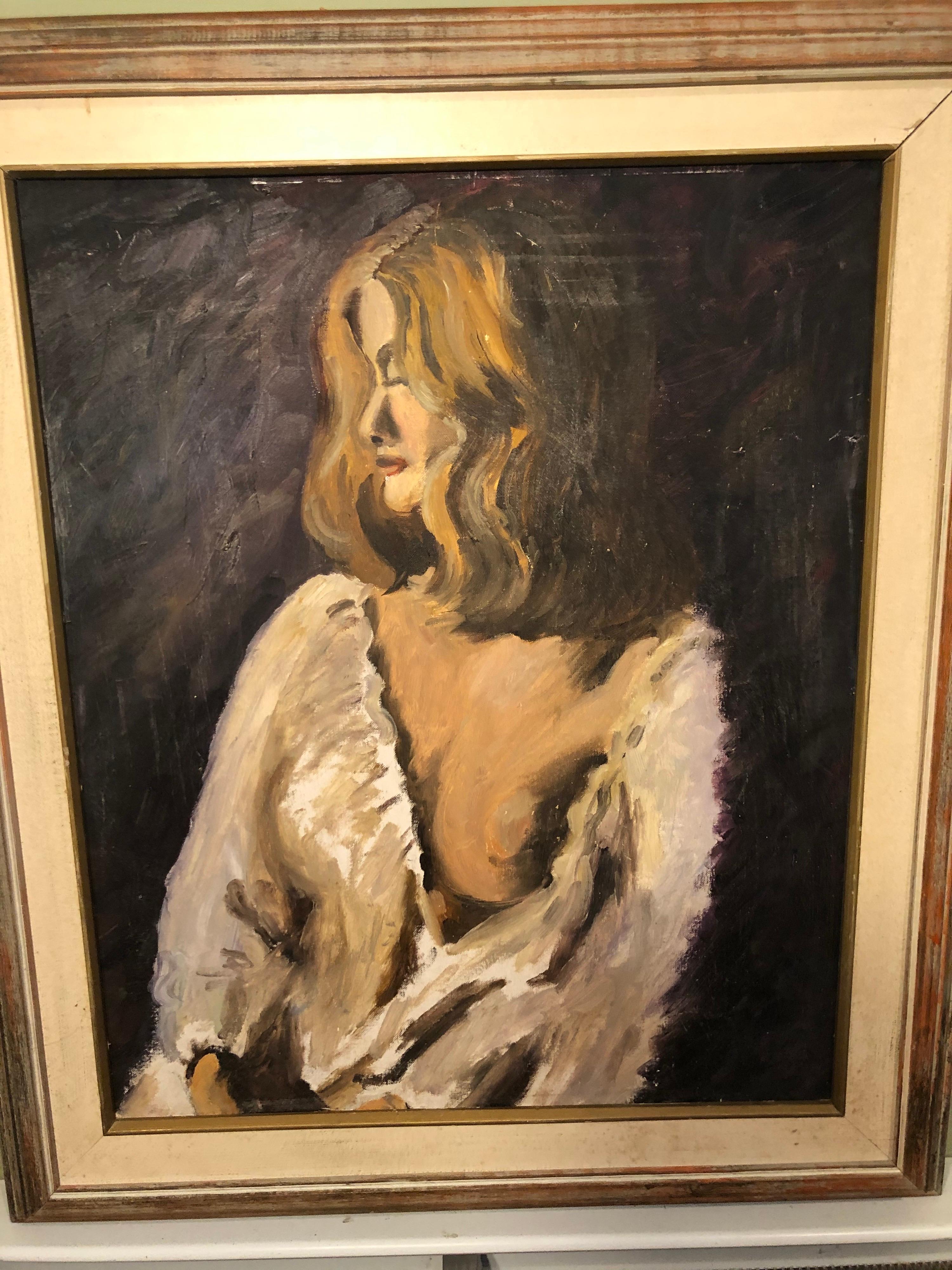 Mid Century Portrait of a Woman In Good Condition In Redding, CT