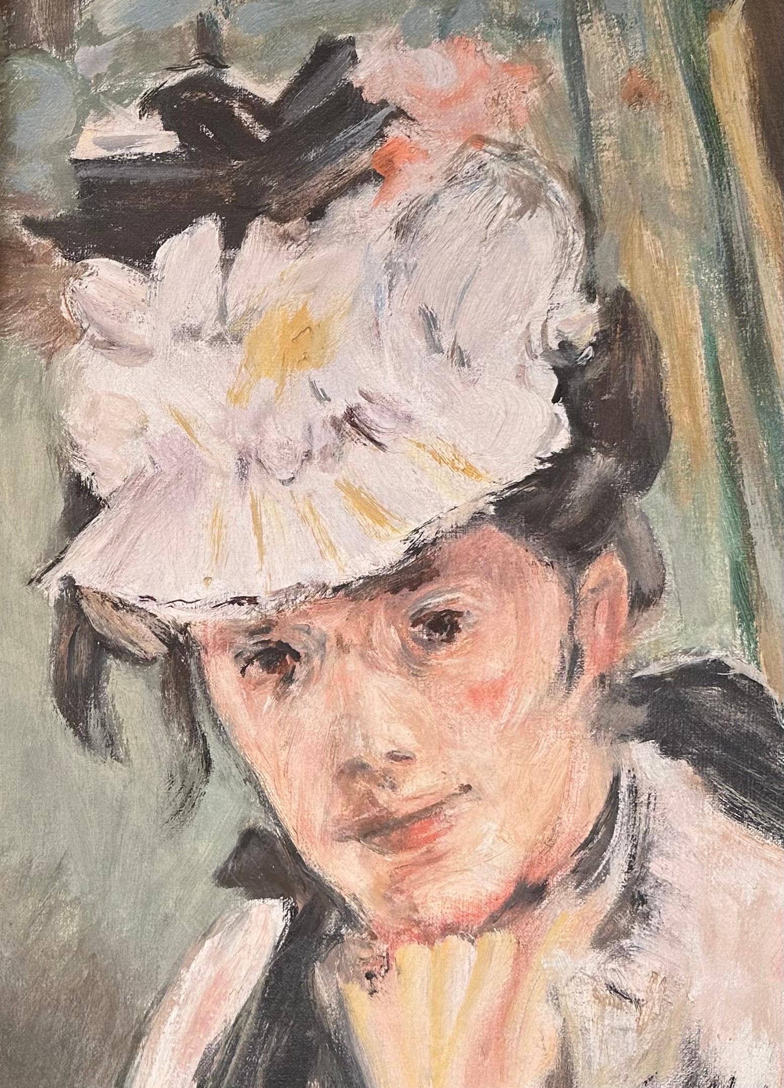 Mid-Century Portrait Gemälde Öl auf Leinwand nach Edouard Manet

Porträt aus der Mitte des 20. Jahrhunderts nach dem Gemälde 