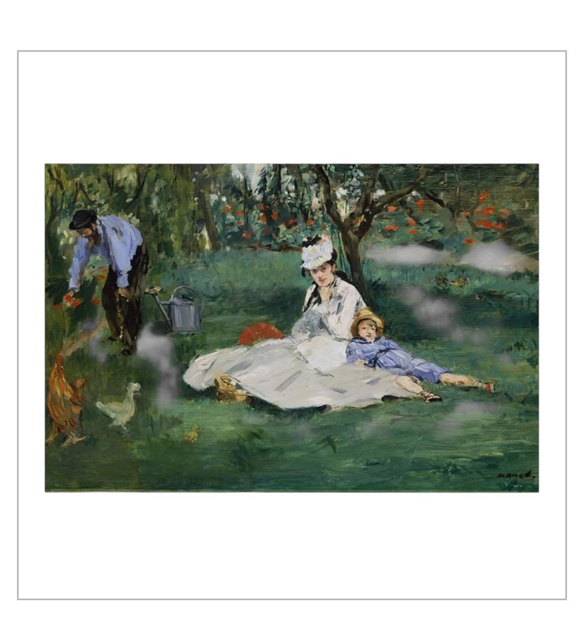 Mid-Century Portrait Gemälde Öl auf Leinwand nach Edouard Manet im Angebot 3