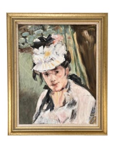 Mid-Century Portrait Gemälde Öl auf Leinwand nach Edouard Manet