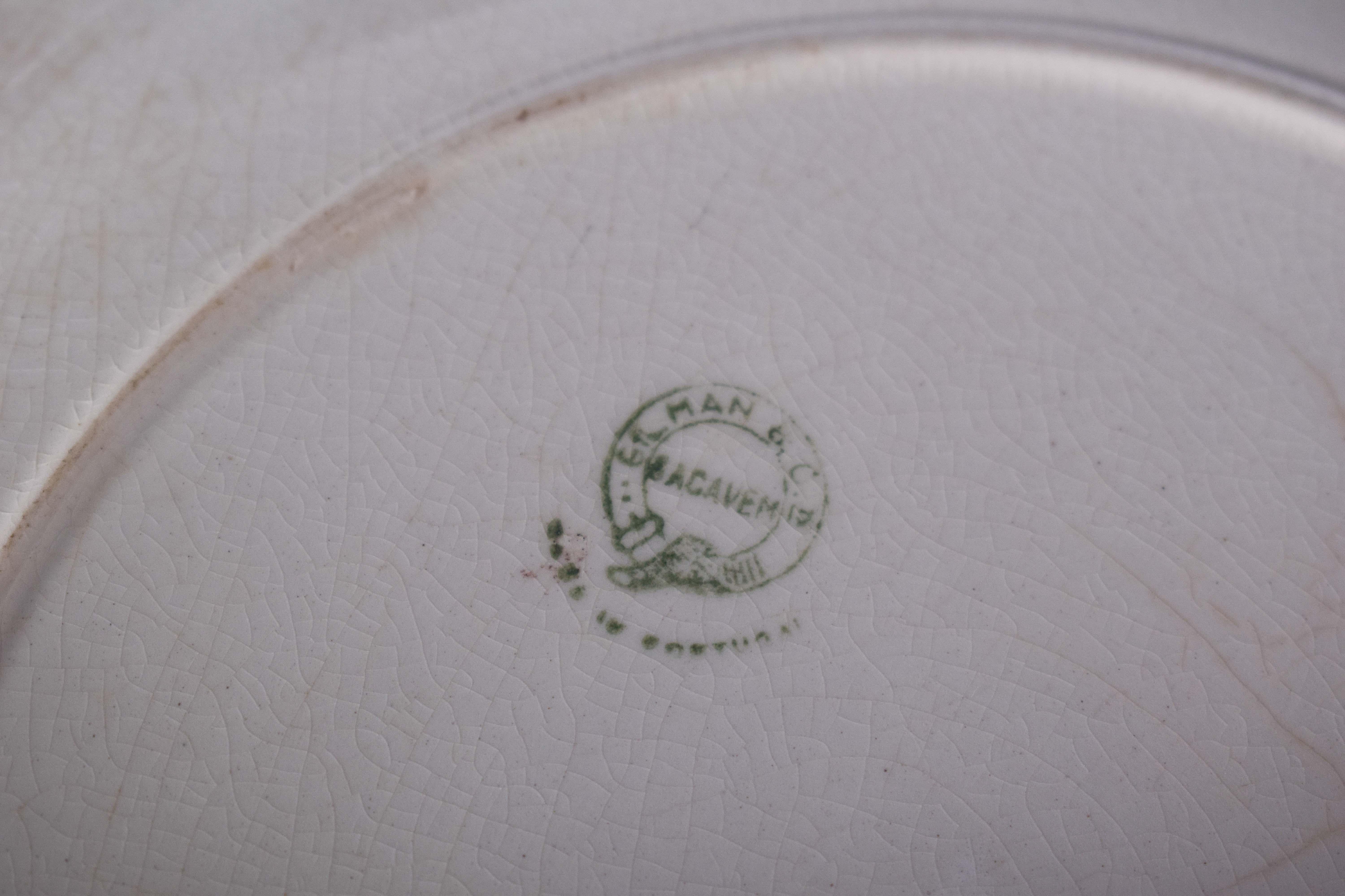 Assiette en céramique portugaise du milieu du siècle, Sacavém Abîmé - En vente à Lisboa, Lisboa