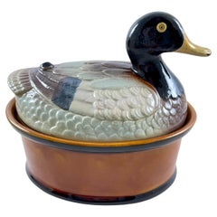 Mid-Century Portuguese Duck Terrine, Faiencerie Subtil