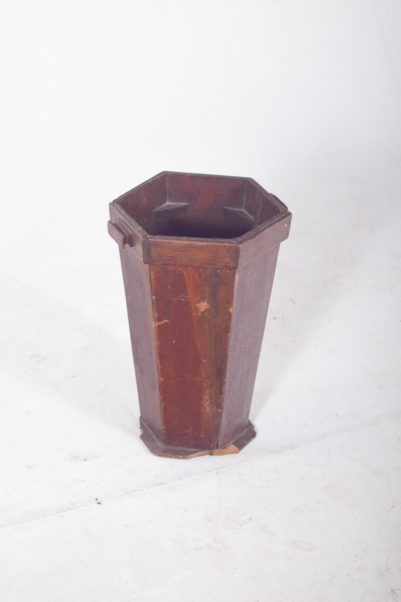 Mid-Century Modern Mid-Century Portuguese Hexagonal Trash Can For Sale