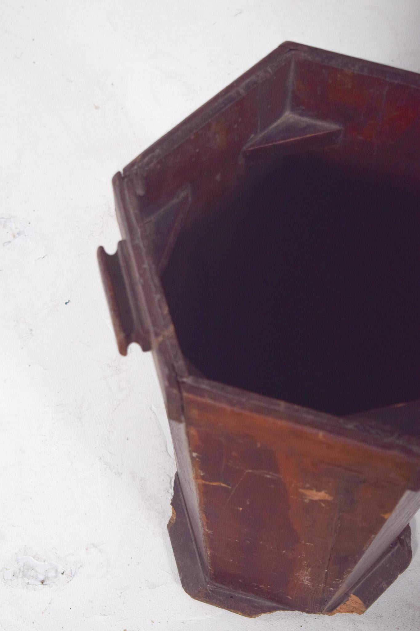Mid-Century Portuguese Hexagonal Trash Can For Sale 2