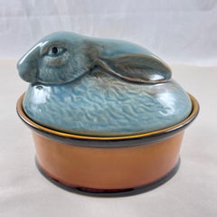 Mid-Century Portuguese Rabbit Terrine, Faiencerie Subtil