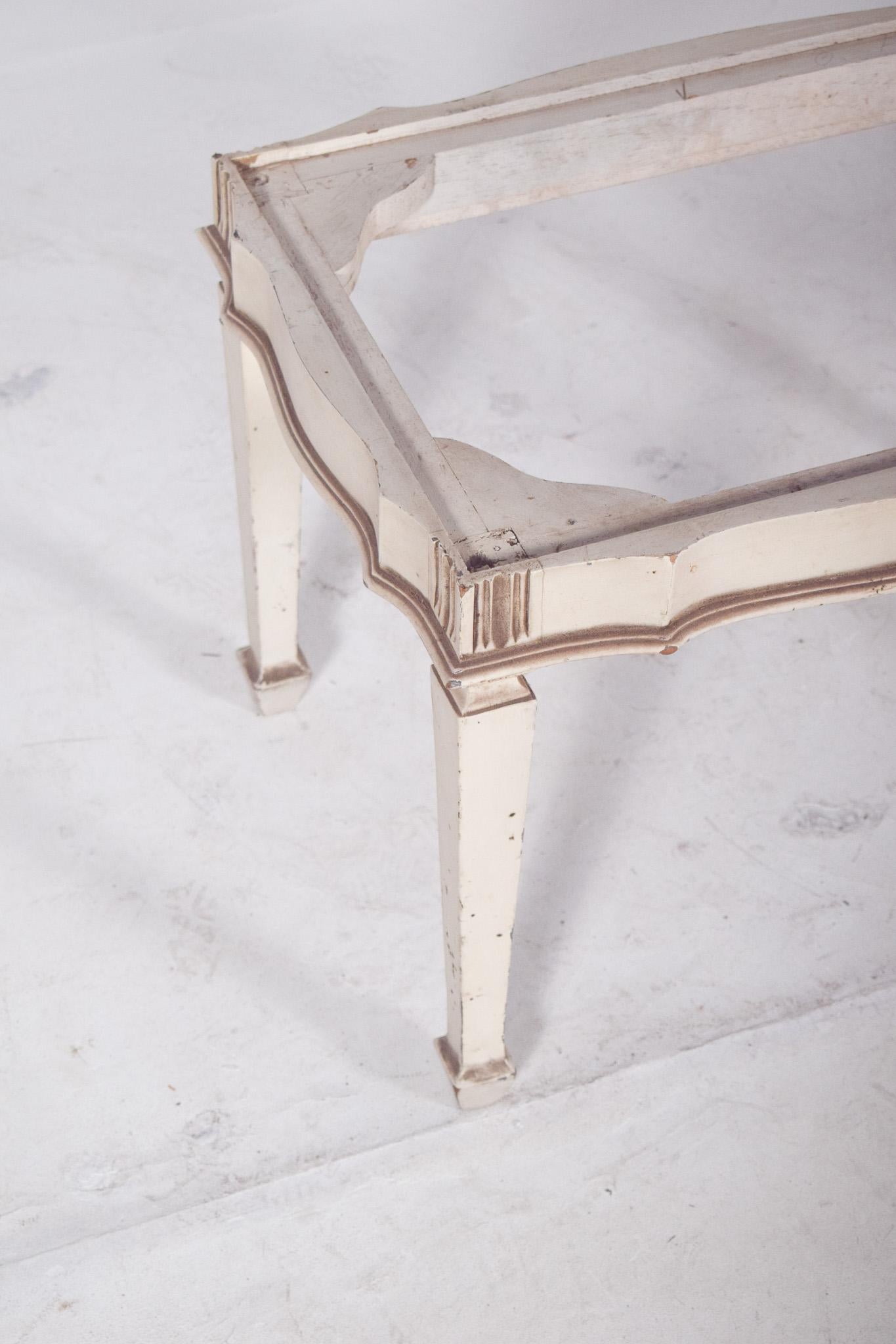 Mid-Century Modern Mid-Century Portuguese White Painted Coffee Table For Sale