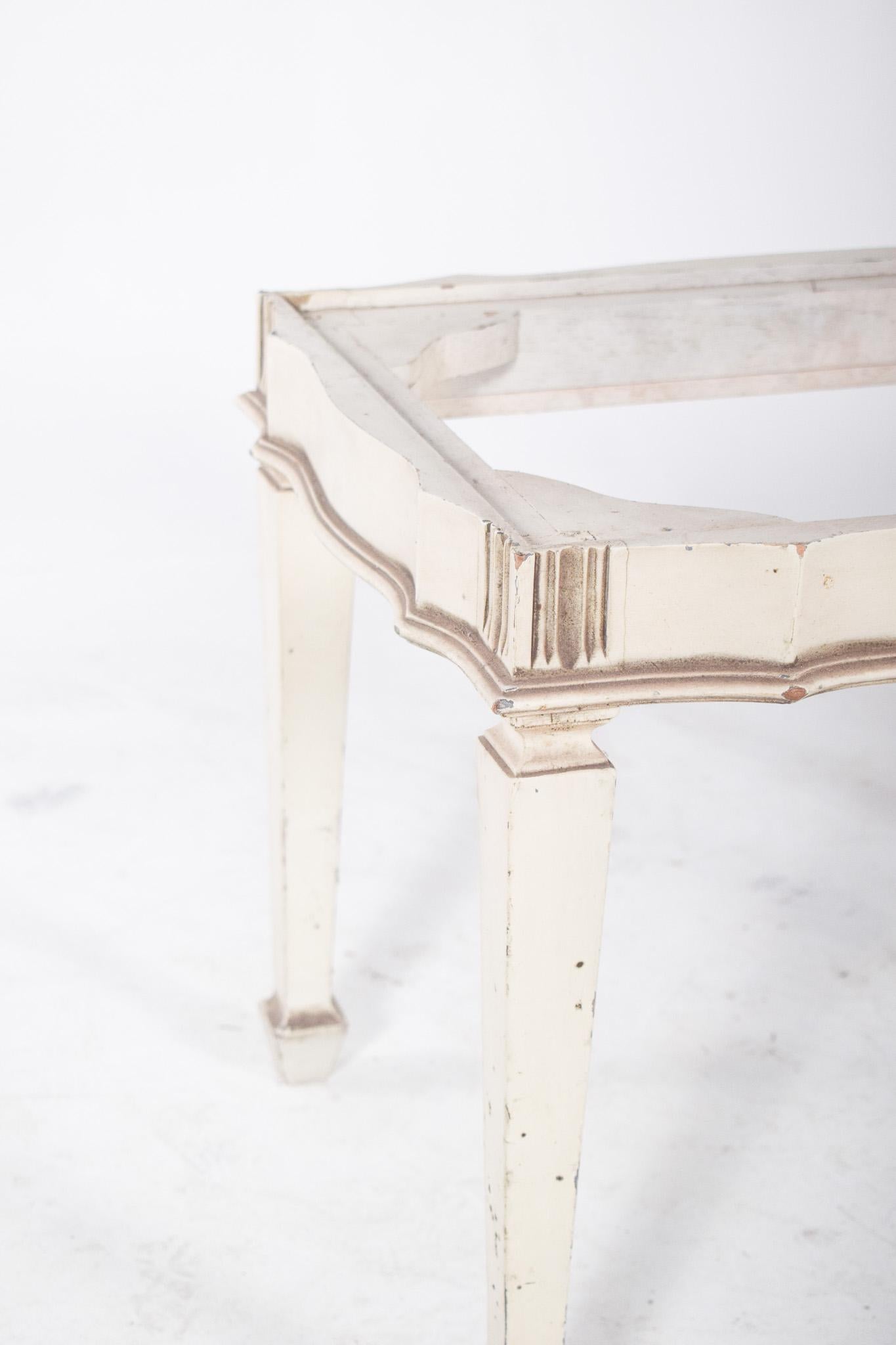 20th Century Mid-Century Portuguese White Painted Coffee Table For Sale