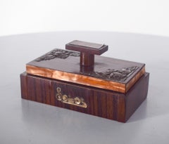 Mid Century Portuguese Wooden Stamp Box