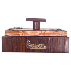 Mid Century Portuguese Wooden Stamp Box