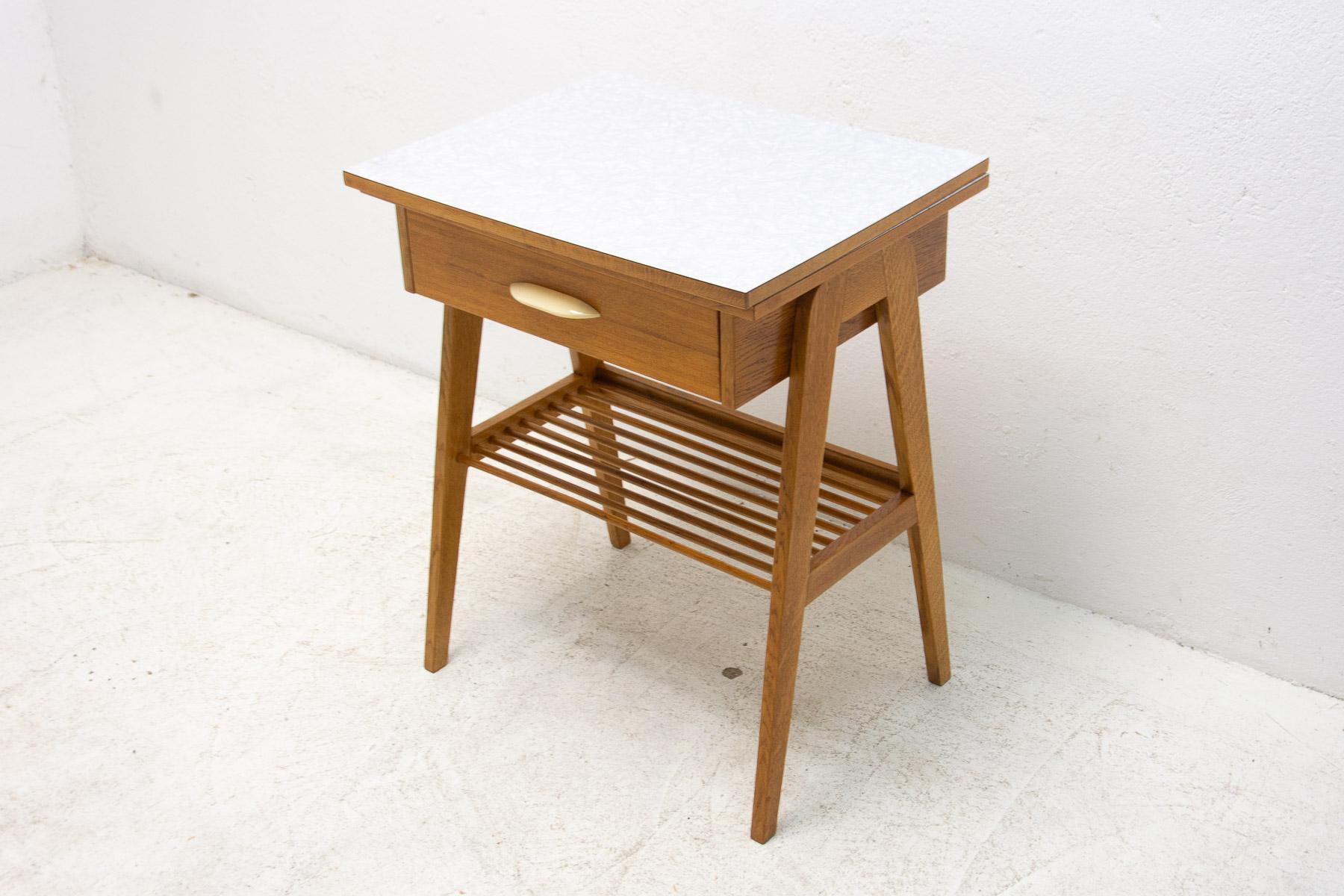 Mid Century Positioning Side or TV Table, Czechoslovakia, 1960´s For Sale 14