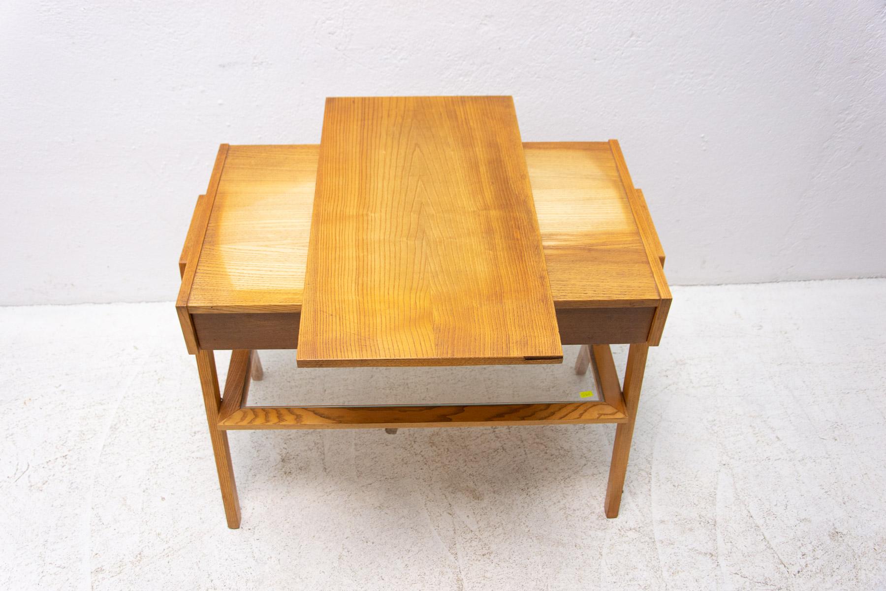 Mid-Century Positioning Side or TV Table, Czechoslovakia, 1960's For Sale 1