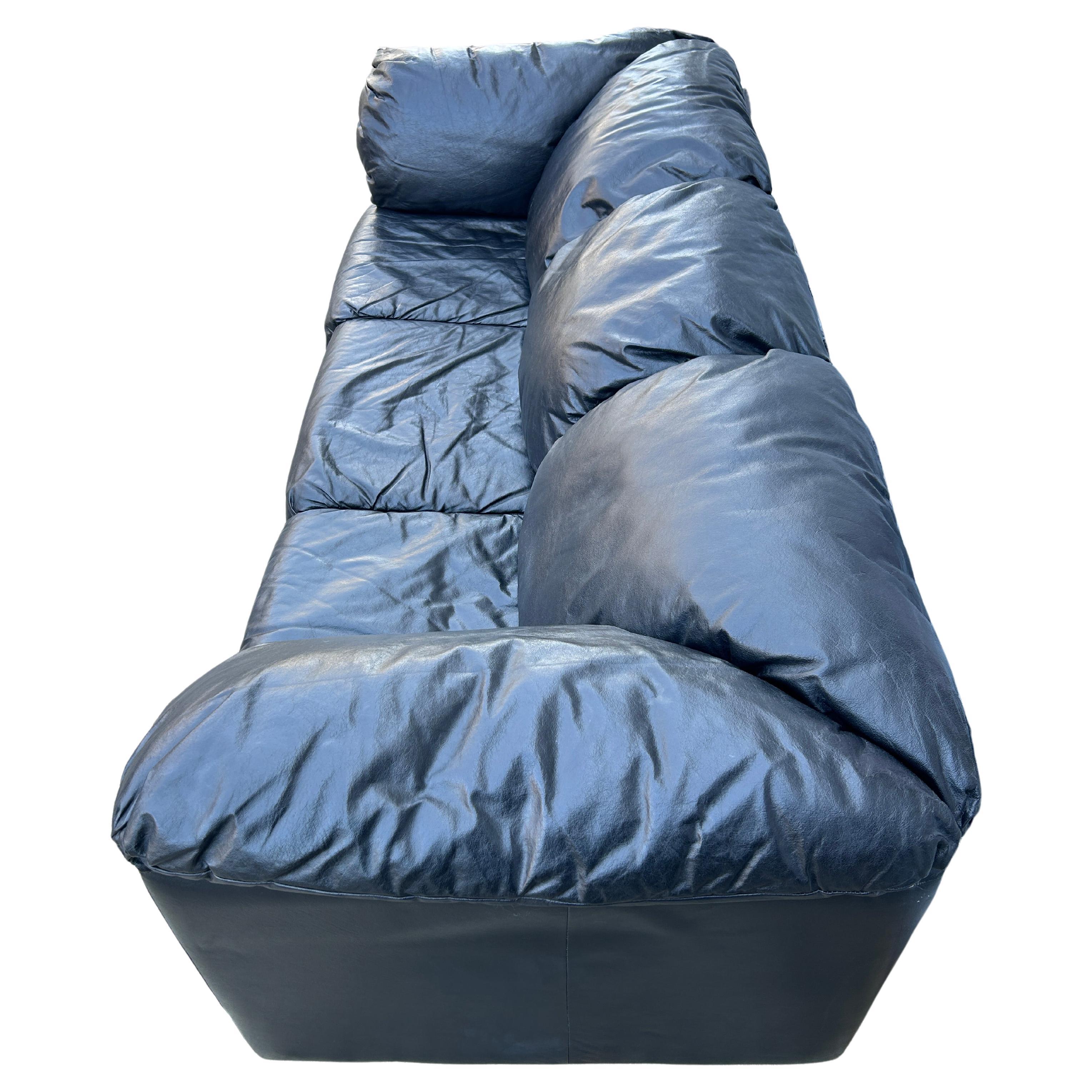 puffy leather couch