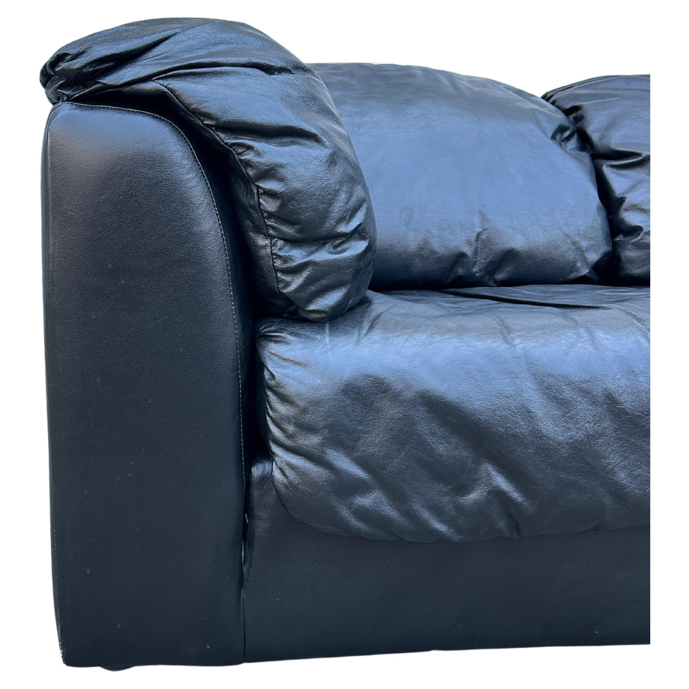 puffy leather sofa